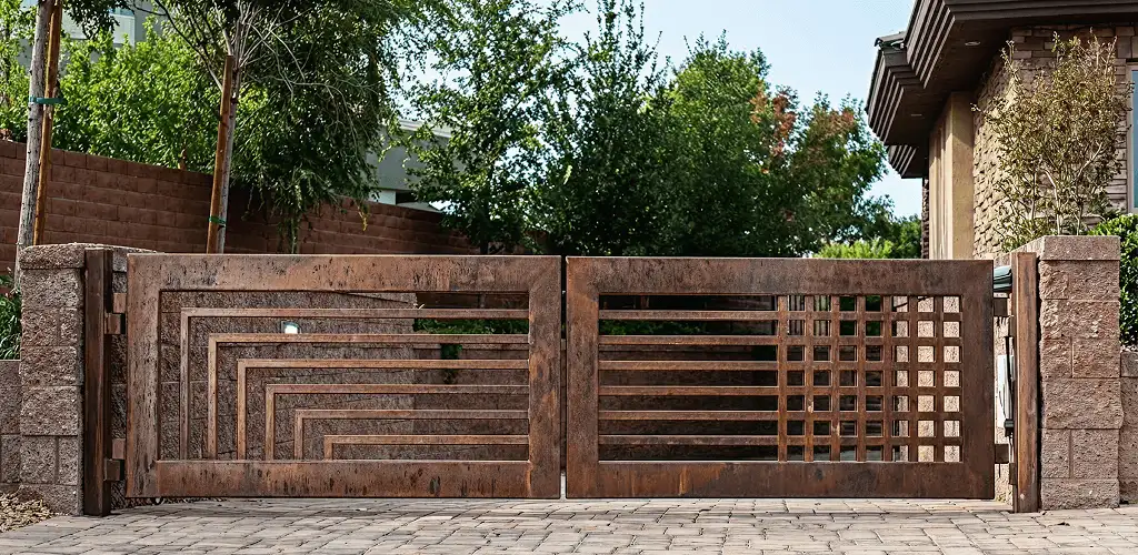 Custom driveway gate installation for a home entrance in Akron, OH