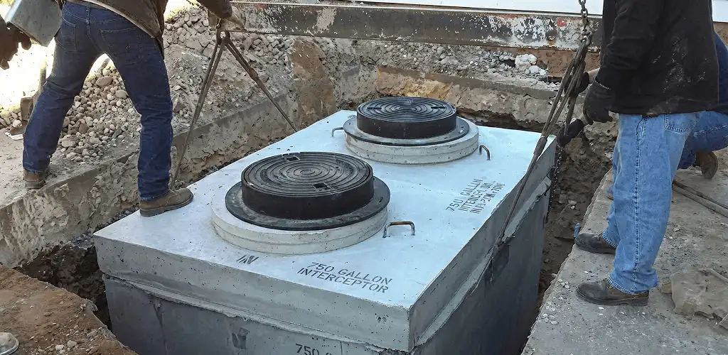 Grease trap installation for a commercial property drainage system in Akron, OH