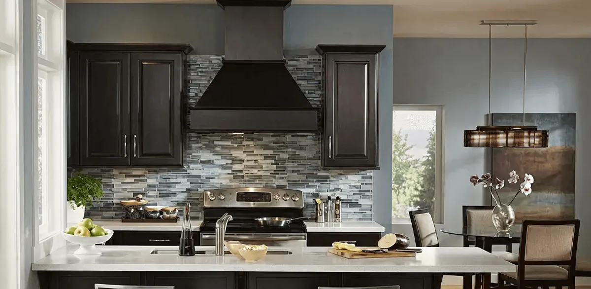 Kitchen cabinet painting and refinishing in a modern kitchen in Akron, OH