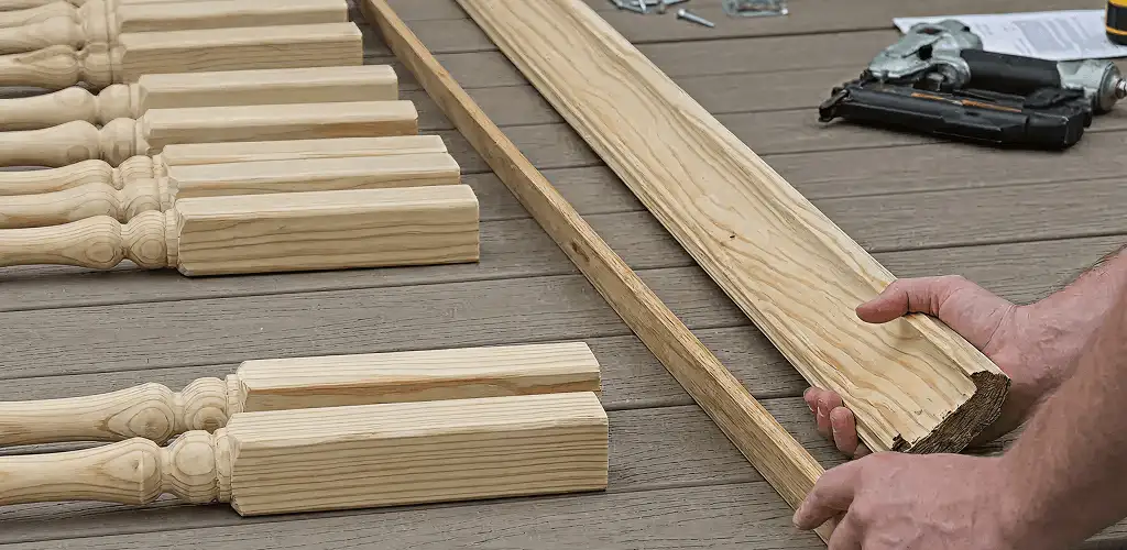 Handrail installation materials and wood components for stair rail work in Akron, OH