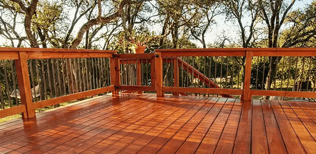 Deck sealing results with a freshly sealed wood deck in Akron, OH